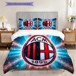 AC Milan Mustriga Voodipesu Tekikomplekt Tekikate Padjap&uuml;&uuml;r Kodu Kaunistus S&uuml;nnip&auml;evakingitus (1 * tekikott + 2 * padjap&uuml;&uuml;ri, ilma s&uuml;damikuta) 135x200cm