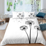 Piibelehe tekikott Lilleline romantika teema Mustvalge voodipesukomplekt Poistele T&uuml;drukutele Teismelistele Mikrokiududest tekikate lukuga AU King(245*210cm)3pcs gray