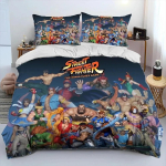Street Fighter Retro M&auml;ngija Voodipesu Komplekt &Uuml;he Twin T&auml;is Queen King Suuruses Pol&uuml;ester Tekikott Tekk Tekikoti Komplekt AU Single(140*210cm)3pcs
