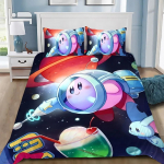 Tekikate Kirbys Star Allies 3D Peen M&auml;ng Anime Digitaaltr&uuml;kk Voodipesu Komplekt Tekikott Voodi Noorte Kodu Dekoor Laste Poisi Kingitus EU Single(135*200cm)3pcs