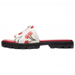 Coach Florence nahast lamedad slip-on kirsimustriga kulumiskindlad pl&auml;tud Naiste sandaalid Punane CZ363-CAH 35.5
