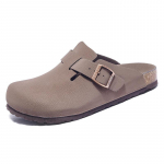 Unisex nahast klounid, tumasinised korgist tallaga sandaalid reguleeritava pandlaga, kinnise ninaosa mugavussussid meestele, naistele, daamidele, 10 v&auml;rvi 35 khaki