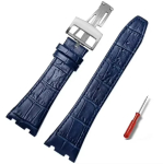 Kvaliteetne nahast rihm Audemars Piguet AP15400 15703 15500 Royal Oak seeria meeste k&auml;ekellale, kahekonkavne liides 26mm 26mm gray