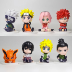 8tk komplekt Anime Naruto kuju Kakashi Sasuke Uchiha Itachi Gaara Haruno Sakura tegevuskuju Q versioon PVC mudel Laste m&auml;nguasjad Kingitus yellow