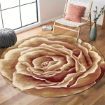 Elegantne Roosi&otilde;ieline &Uuml;mmargune Vaip Pruun ja Beež Libisemiskindel P&otilde;randamatt Pestav 2D Tasaprindi Ala Vaip Elutoa Magamistoa Dekooriks 120X120cm beige