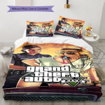 Grand Theft Auto Muster Voodipesu, Tekikomplekt Tekikate Padjap&uuml;&uuml;r Kodu S&uuml;nnip&auml;evakingitus (1 * tekikott + 2 * padjap&uuml;&uuml;ri, ilma s&uuml;damikuta) 135x200cm