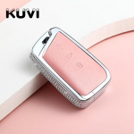 Sulam Nahast Autov&otilde;tme Koti Kate Hoidja Kest VW Volkswagen Magotan Passat B8 Skoda Superb Kodiaq A7 jaoks Autode Kujundamise Aksessuaar for vw smart key roosa