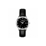 TISSOT Meishi kollektsiooni kvartsliigutusega naistekell 28mm must sihver roostevabast terasest korpus nahkrihm T057.210.16.057.00