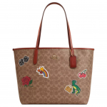 Coach City 33 Kleebisetr&uuml;kiga Kl&otilde;pskinnitusega Kaetud L&otilde;uendist Tassikott Naistele Tassikott Pruun Mitmev&auml;rviline CZ611-IMTAM Basic Set (Bag+Dust Bag)