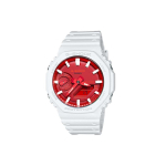 CASIO Meeste Vedelkristall/Analoog Kahekordse N&auml;idikuga Seeria Punane Kell GA-2100-4A- Red White Machine