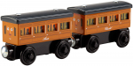 Puidust raudtee Thomas the Tank Engine sarjast, Annie ja Clarabel DFW81, valgustatud