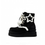 Armsad Kohevad Karusnahast Paksude Taldadega Talvised Naiste Pahkluusaapad Moodsad Mugavad Massiivse Platvormiga Kiilkontsaga Naiste Pl&uuml;&uuml;sist Lumesaapad Botas Mujer 34 must