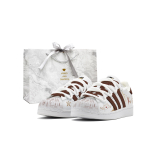 Adidas Originals SUPERSTAR Slip Resistant Abrasion Resistant Low top Skateboard Shoes Unisex Coffee EG4958(Team403--box) 43⅓