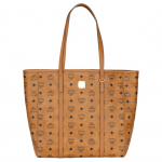 MCM Cognac Visetos Monogram suur kandekott kuldse logoplaadi ja kahe k&auml;epidemega igap&auml;evaseks kasutamiseks ja reisimiseks Basic Set (Bag+Dust Bag)