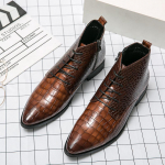S&uuml;gised Kvaliteetsed Meeste pahkluusaapad Suurused kuni 48 Meeste elegantne nahast kingad Terava ninaga &Auml;rikasulikud Meeste Chelsea saapad 38 pruun