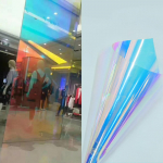 50x300cm Vikerkaareline L&auml;bipaistev Sinine Kameeleon VLT 58% Klaaskleebiskile Aknakile Hoonetele Kontorile P&auml;ikesekaitsekleebised Toonid Leht 50x300cm