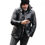 Vabaaja meeste nahkjakk Slim Fit must ehtne pehme veisenahast ehtsast nahast mantel Meeste riided kevad-s&uuml;gis 2XL musta nahktagi v&auml;rvi