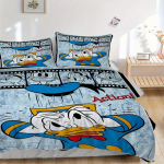 3 tk Donald Ducki filmilindi tegelaskujundusega voodipesukomplekt, sisaldab 1 tekikotti ja 2 padjap&uuml;&uuml;ri, ilma t&auml;idiseta, pehme ja mugav 135x200cm