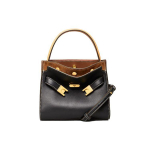 Tory Burch Lee Radziwill Matt Premium Rafineeritud Nahast &Otilde;la-Crossbody Minikott Naiste k&auml;ekotid Must Must-Kuldne 75662-001 Basic Set (Bag+Dust Bag)