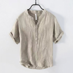 Suvine vintage puuvillane l&uuml;hikeste varrukatega T-s&auml;rk meestele, &otilde;huke, &uuml;hev&auml;rviline, kitsas l&otilde;ige, meeste riided, suur suurus 5XL M khaki