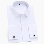 Tahked Prantsusmaa Mansetin&ouml;&ouml;bid Meeste Kleidis&auml;rgid Pikkade Varrukatega Slim Fit XL white