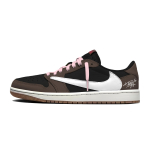 Travis Scott x Jordan Air Jordan 1 Tume pruun Roosa Tera Madalad Vintage Korvpallijalatsid Unisex Must Pruun DZ4137-700(Team1698-) 43