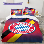 FC Bayern M&uuml;ncheni mustriga voodipesukomplekt Tekikate Padjap&uuml;&uuml;r Kodukaunistus Kingitus (1 * tekikott + 2 * padjap&uuml;&uuml;ri, ilma s&uuml;damikuta) 135x200cm