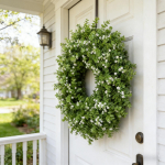 60cm Eukal&uuml;pti ja Gypsophila kunstlik roheline p&auml;rg ukse seina kaunistamiseks kodu ja kontori rippuv kaunistus One Size