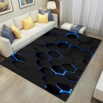 3D Geomeetriline Vaip Neoonvalgustusega Vaibad Kuusnurksete Vaipade Komplekt Kodu M&auml;ngimiseks M&auml;ngutoa Dekooriks Elutuba Magamistuba Teismelised E-Spordi Vaip 50x80cm 20x31 inch