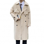 Meeste Trench Coat Cool N&ouml;&ouml;bid Taskud Keeratav krae Talv tutvumiseks M khaki