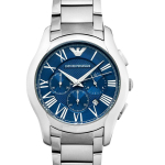 Emporio Armani AR11082 Sinise sihverplaadiga kronograaf Meeste k&auml;ekell 44mm h&otilde;be