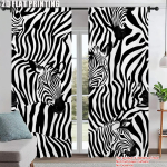 2 tk, Aknakardinad must-valge triibulised Blackout Pol&uuml;ester Peode kaunistused T&auml;iuslikud P&uuml;hadepidudeks 130&times;210cm gray