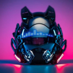 APP Cyberpunk Mask LED Kohandatud Con Kohandatud Sisu on LED-iga juhitav rakenduse kaudu, Futuristlik Techwear, Halloweeni Cosplay Mask sinine