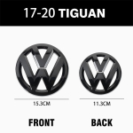1 komplekt L&auml;ikiv must/Matt must Auto Esiv&otilde;re Embleem Kleebised Auto Logo Tarvikud VW Tiguan MK2 2017-2020 jaoks Ilma ACC Qx0 2017-2020 Tiguan&Front Rear Emblem gray