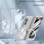 Tugevdatud nurgad &Otilde;hkpadjad L&auml;bipaistev korpus Samsung Galaxy Z Fold 8 Fold8 Ultra jaoks Metallist r&otilde;ngashoidja Klaasist kaitsekile Kate Galaxy Z Fold 8 puhas