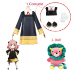 Anya Forger Cosplay Kleit Anime Spy X Family Forger Anya Cosplay Parukas Must Kleit Sokid Nukk Halloweeni Kost&uuml;&uuml;mid T&uuml;drukutele Naistele M black