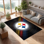 Pittsburgh Steelers Kristallsametist Vaip Pehme Anti?Libisemisvastane p&otilde;randamatt Mugav Kodu Elutuba Magamistuba Dekoor Vaip 80cmx120cm
