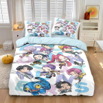 KPop D-Demon Hunters Voodipesukomplekt &Uuml;hekohaline Halloweeni Kost&uuml;&uuml;m Voodipesukomplekt - 2-3 Osaline Tekk Tekikott Padjap&uuml;&uuml;rid US Twin(172x218cm)