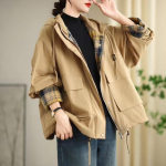 Naiste retro kapuutsiga puuvillane parka - tepitud, &uuml;hev&auml;rviline, mitmek&uuml;lgne vabaaja &uuml;ler&otilde;ivas s&uuml;giseks ja talveks One Size brown