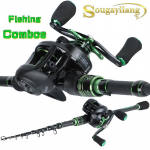 &Otilde;ngeridv Combo 12+1BB ja 1,8m 2,1m Carbon Travel &otilde;ngeritv bassip&uuml;&uuml;giks 1.8M Rod&Reel Left Hand