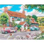 Teemanttikandid Teemantmaali muster Pilt rhinestones Crystal Beautiful House & Road 20X30CM