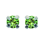 Les Tr&eacute;sors De Lily [B8470] - Brillants Vert P&eacute;ridot Argent 4 mm roheline