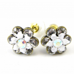 Les Tr&eacute;sors De Lily [G9612] - Boucles Cr&eacute;ateur 'Sissi' blanc (cristal) - 13 mm valge