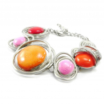 NOA [I4930] - Bracelet Cr&eacute;ateur 'Dragibus' orange rose oranž