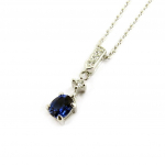 Altesse [L2939] - Collier Argent 'Scarlett' saphir sinine