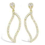 Les Tr&eacute;sors De Lily [L7034] - kullatud k&otilde;rvar&otilde;ngad  Sissi  valgest kullast - 31x10 mm kuld