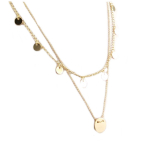 7bis [Q6250] - K&auml;sitsi valmistatud kullast 'Boho' kaelakee (2 rida) - 36-42 cm - 12 mm muster kuld