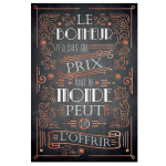 Les Tr&eacute;sors De Lily [P2969] - Toile ardoise 'Citations' noir ('Le Bonheur n'a pas de prix- tout le monde peut se l'offrir') - 60x40 cm must