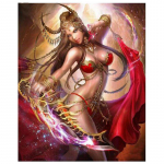 T&auml;is&uuml;mmargune puur, 5D isetegemise teemantmaal, naissoost s&otilde;dalane Jaapani anime ristpistes 20X30CM