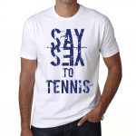 Meeste vintage T-s&auml;rk Graafiline T-s&auml;rk &Ouml;elge Tennis White'ile jah XS valge